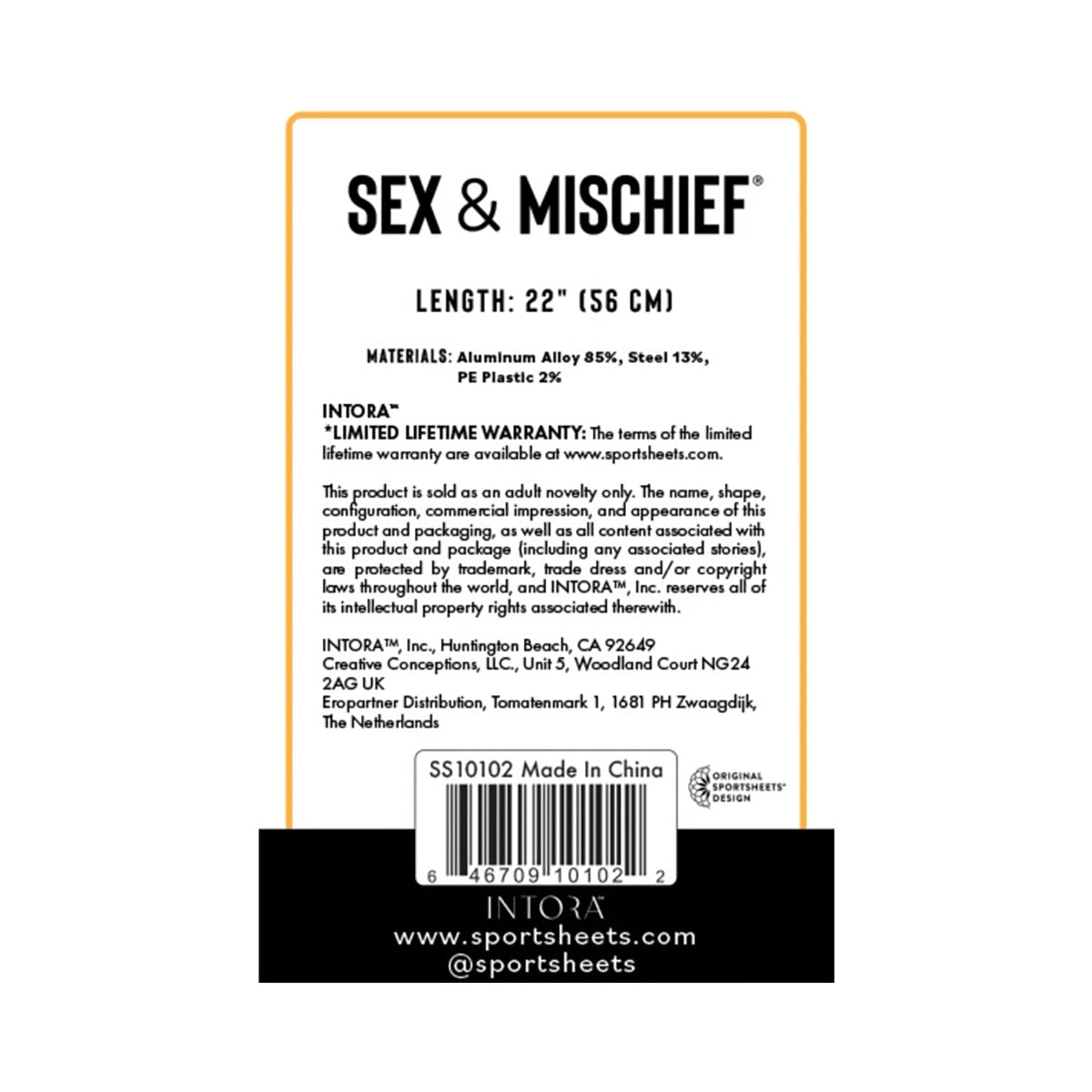 Sportsheets Sex & Mischief Lace Design Spreader Bar
