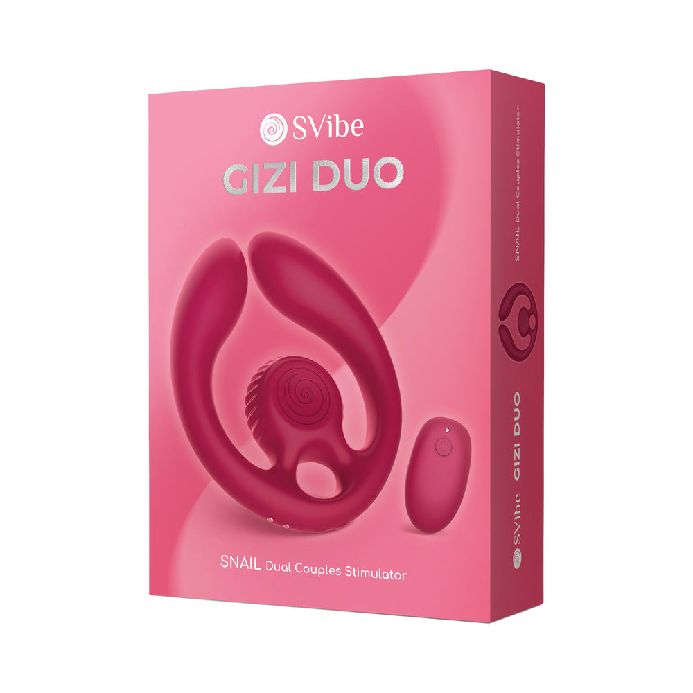 Pink packaging of SVibe GIZI DUO with product illustration on a white background