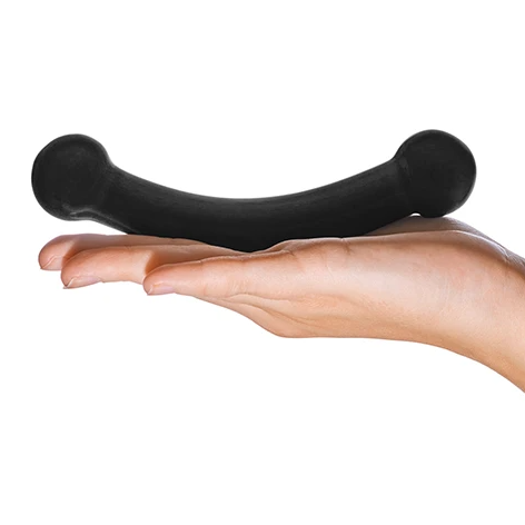 GLAS Double Bull Black Glass Dildo