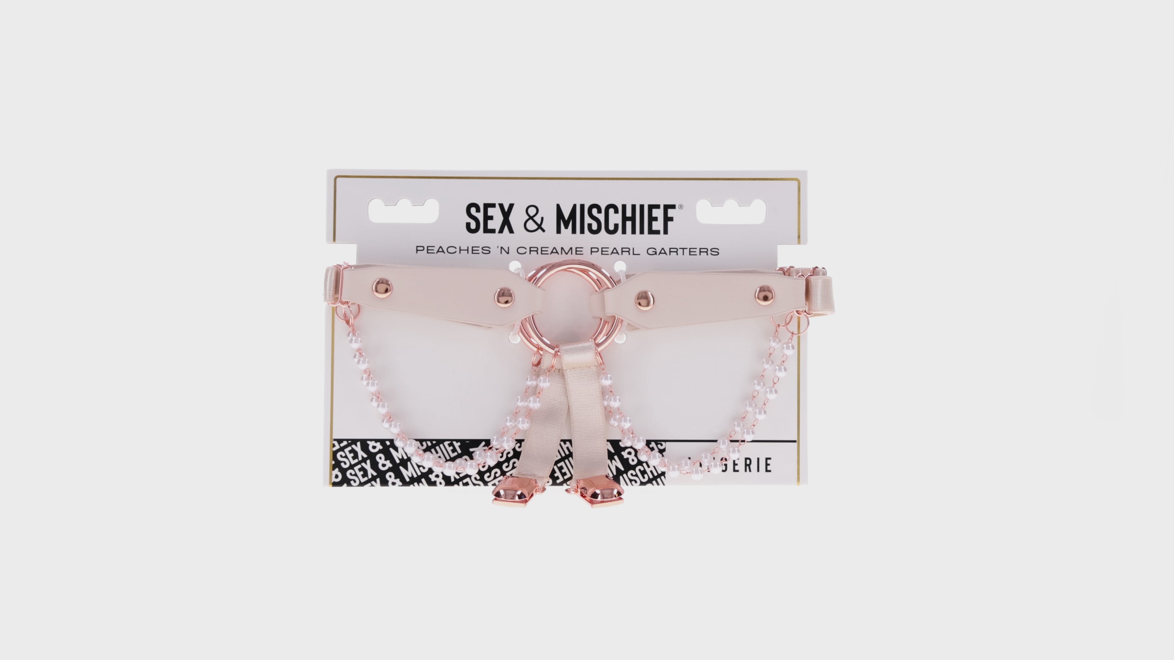 Sportsheets Sex & Mischief Peaches 'n CreaMe Pearl Garters
