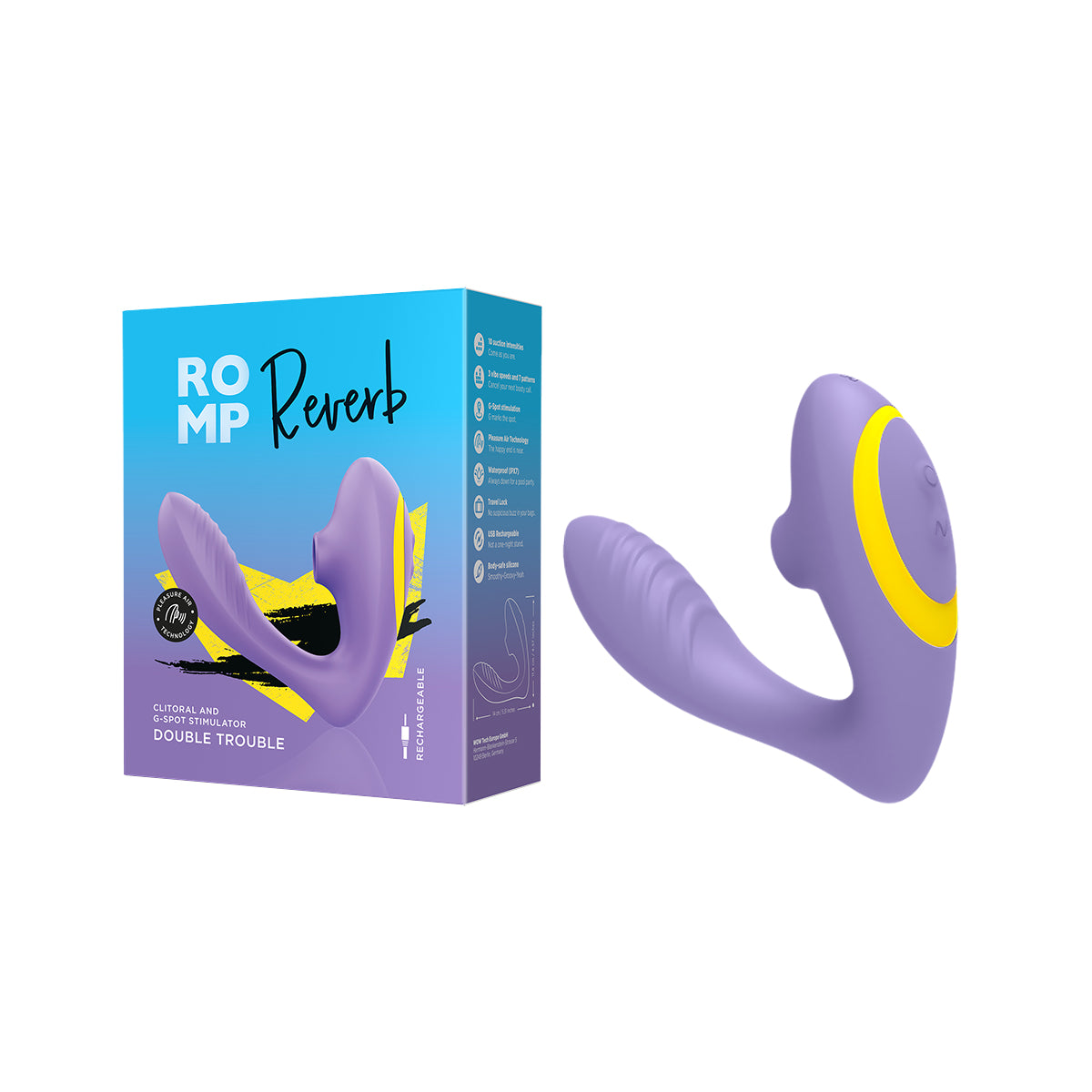 ROMP Reverb Clitoral Air Pressure Toy and G-spot Vibe
