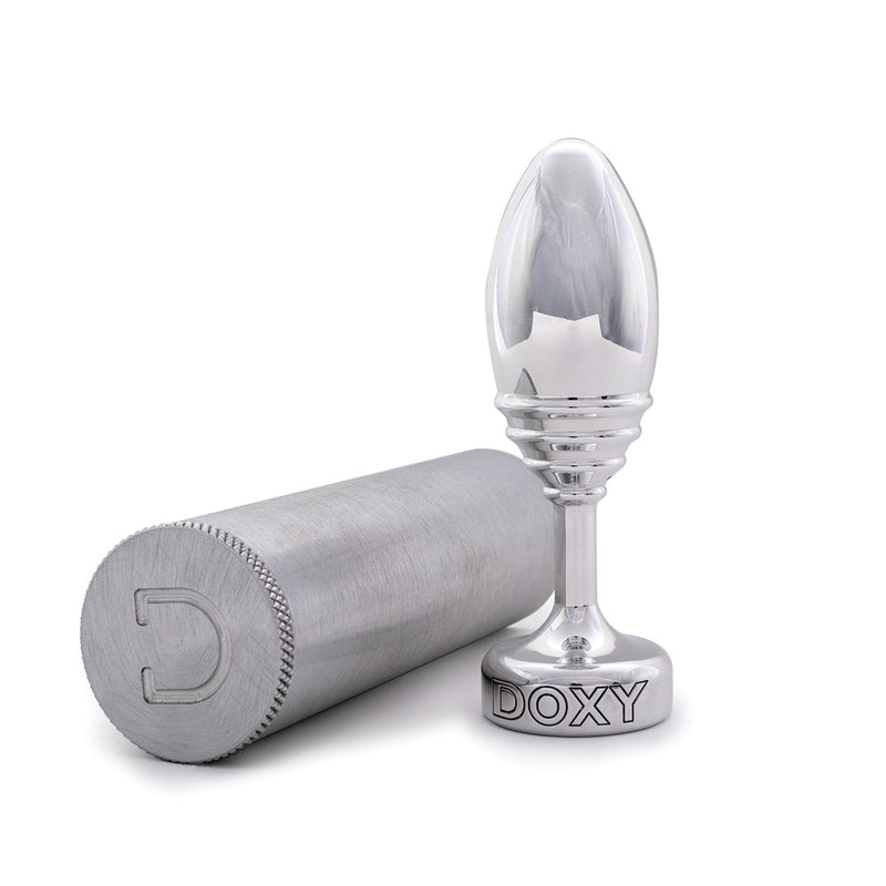 Doxy Ribbed Aluminum Butt Plug