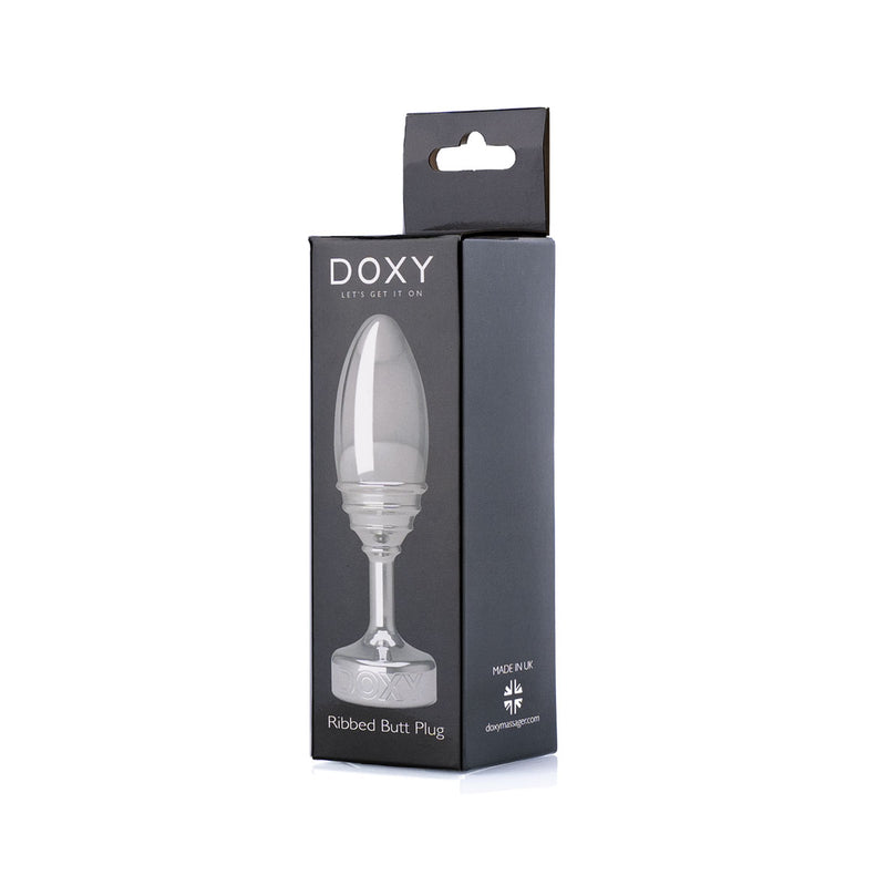 Doxy Ribbed Aluminum Butt Plug