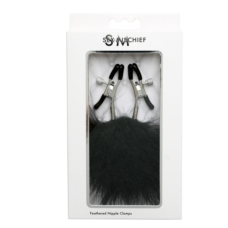 Black Feathered Nipple Clamps