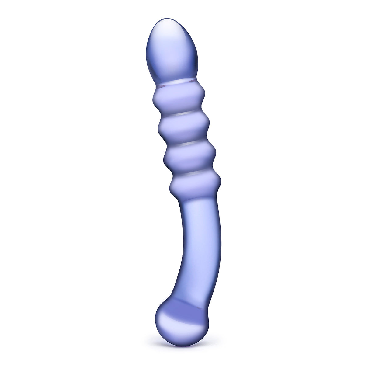 Glas Purple Rain Ribbed Dildo