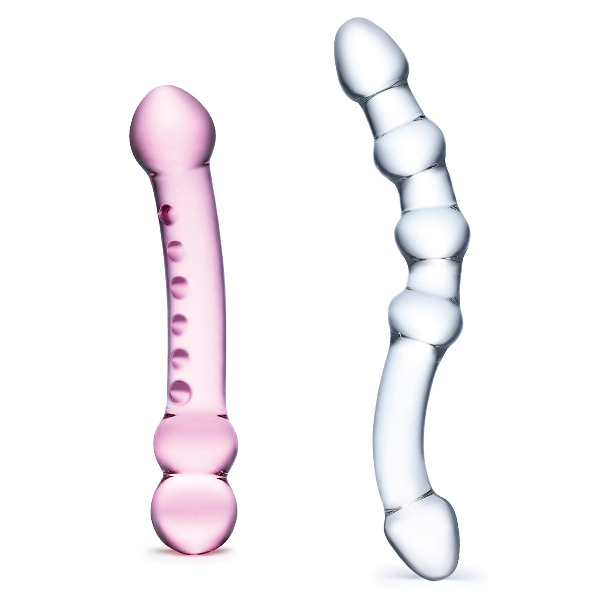 GLAS Double Pleasure 2-Piece Glass Dildo Set