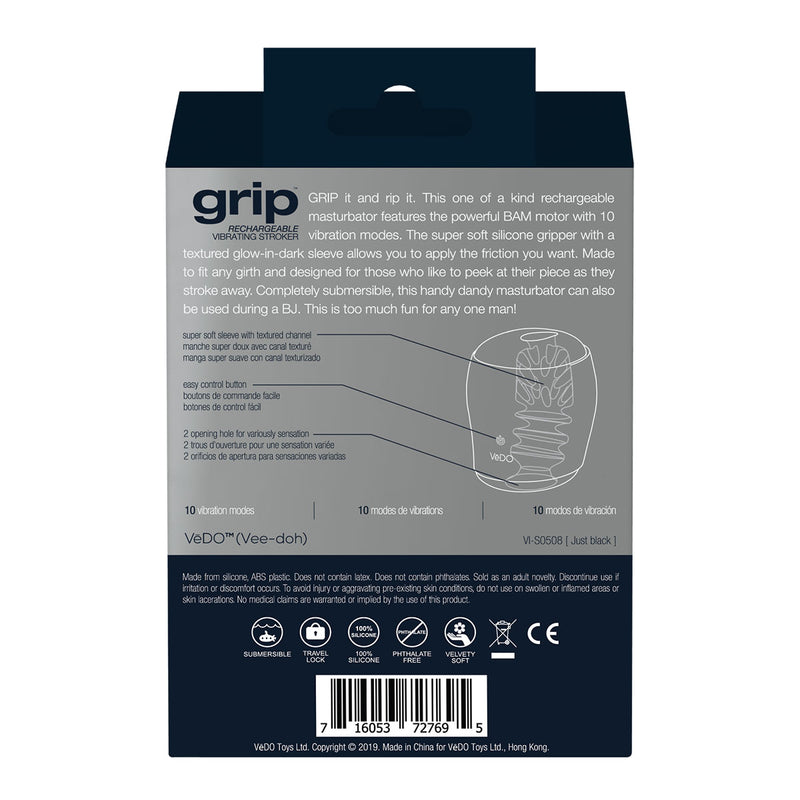 VeDO Grip Rechargeable Vibrating Masturbation Sleeve