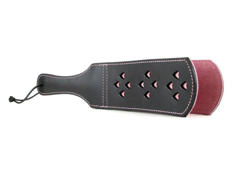 Leather Double Slapper with Hearts
