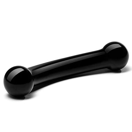 GLAS Double Bull Black Glass Dildo